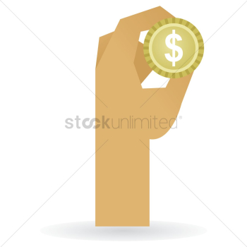 Hand holding a coin Hand holding a coin