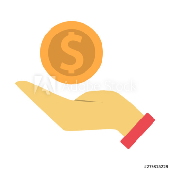 Hand holding a golden coin Hand holding a golden coin