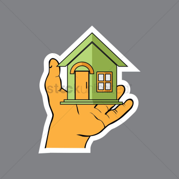 Hand holding a house Hand holding a house