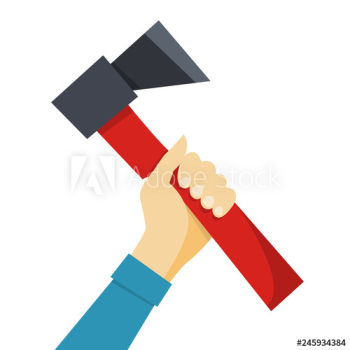 Hand holding an axe Hand holding an axe