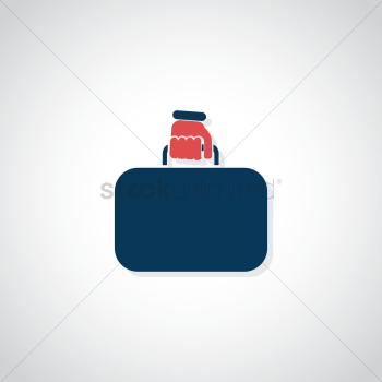Hand holding briefcase Hand holding briefcase
