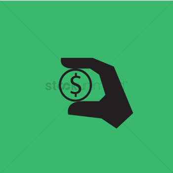Hand holding coin Hand holding coin