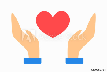 Hand holding heart icon
