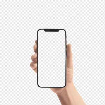 hand holding iphone mockup, png