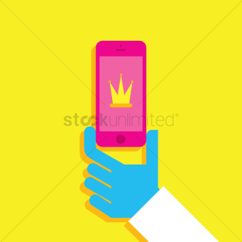 Hand holding mobile phone Hand holding mobile phone