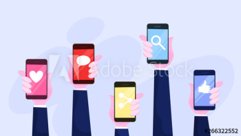 Hand holding mobile phone set Hand holding mobile phone set