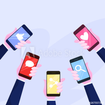 Hand holding mobile phone set Hand holding mobile phone set