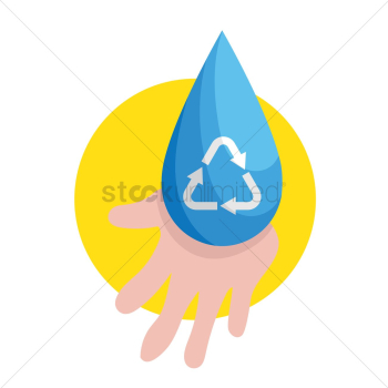 Hand holding recyclable water Hand holding recyclable water
