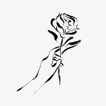 Hand holding rose ink brush, | Free Photo - rawpixel