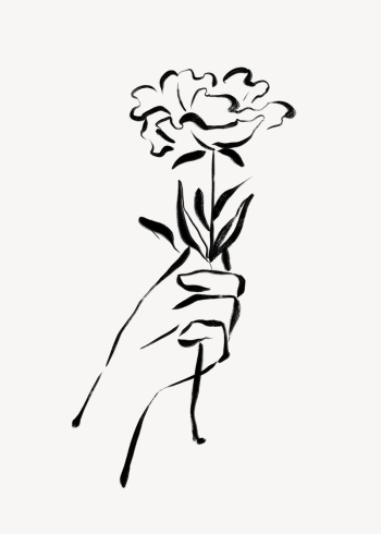 Hand holding rose ink brush, | Free Photo - rawpixel