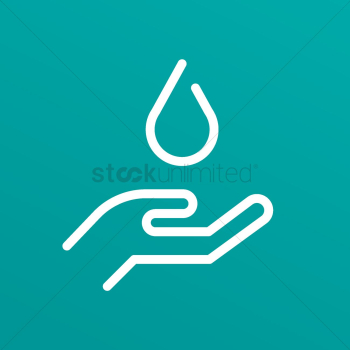 Hand holding water drop Hand holding water drop