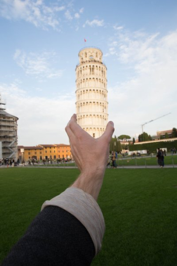 Hand Holds Leaning Tower Hand Holds Leaning Tower
