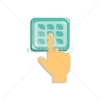 Hand keying in pin number
