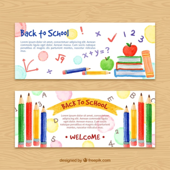 Hand-painted back to school banners Hand-painted back to school banners