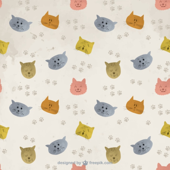 Hand painted cats pattern Hand painted cats pattern