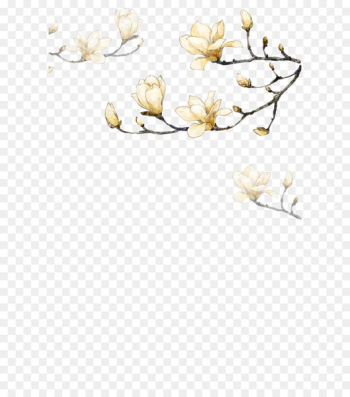 Hand-painted flowers corner decorative background 