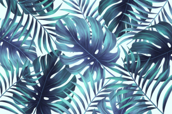 Hand painted summer print with tropical leaves Free Psd Hand painted summer print with tropical leaves Free Psd