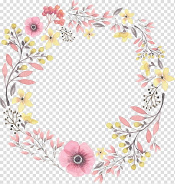 Hand painted watercolor wreaths transparent background PNG clipart