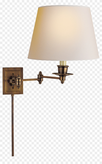 Hand Rubbed Antique Brass With Natural Paper Shade - Visual Comfort S2000hab-np Studio Swing Arm Lights/wall