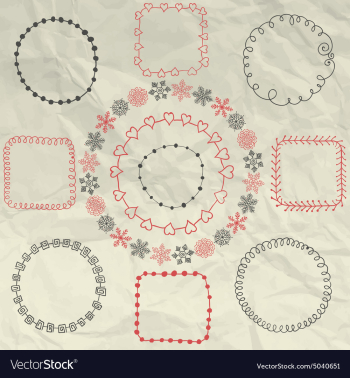 Hand Sketched Doodle Frames Design vector image Hand Sketched Doodle Frames Design vector image