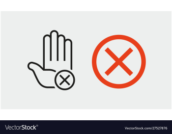 Hand stop sign icon set stop symbols vector image