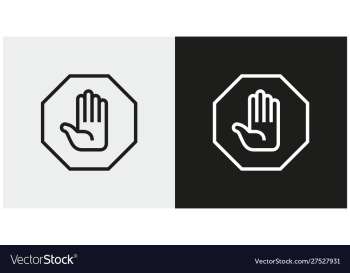 Hand stop sign icon set stop symbols vector image