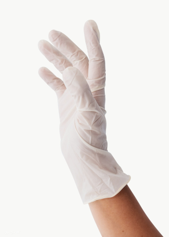 Hand wearing a white latex glove to prevent coronavirus contamination | Free  transparent png - 2296711