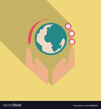 Hands holding globe earth web icon save earth vector image Hands holding globe earth web icon save earth vector image