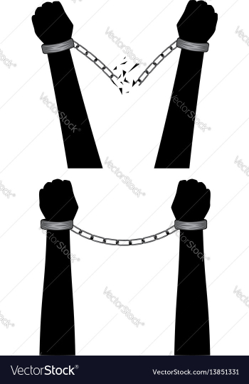 Hands in chains vector image Hands in chains vector image
