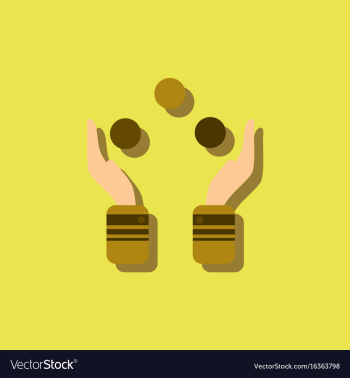 Hands juggling with balls in sticker style vector image Hands juggling with balls in sticker style vector image