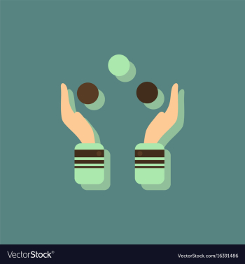 Hands juggling with balls in sticker style vector image Hands juggling with balls in sticker style vector image
