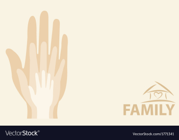 Hands of the family vector image Hands of the family vector image