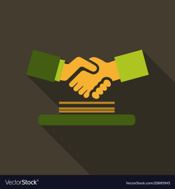 Handshake icon shake hands agreement good deal vector image Handshake icon shake hands agreement good deal vector image