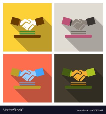 Handshake icon shake hands agreement good deal vector image Handshake icon shake hands agreement good deal vector image
