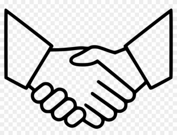 Handshake Icon Thin Line Png White Clipart Computer - Handshake Icon Vector