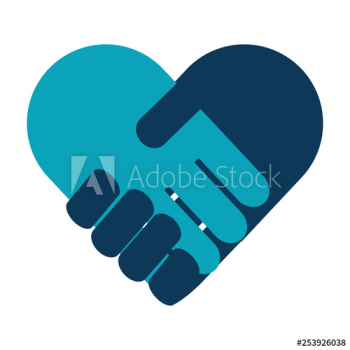 handshake in heart icon handshake in heart icon