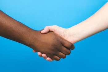 Handshake On Blue Handshake On Blue
