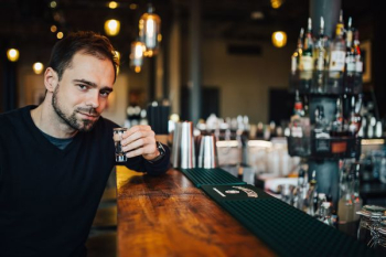 Handsome young man in a pub Handsome young man in a pub