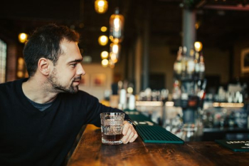 Handsome young man in a pub Handsome young man in a pub