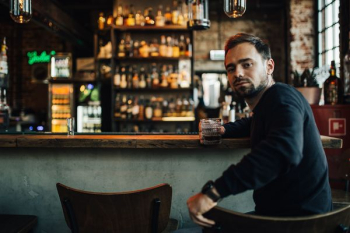 Handsome young man in a pub Handsome young man in a pub