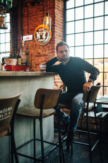 Handsome young man in a pub Handsome young man in a pub