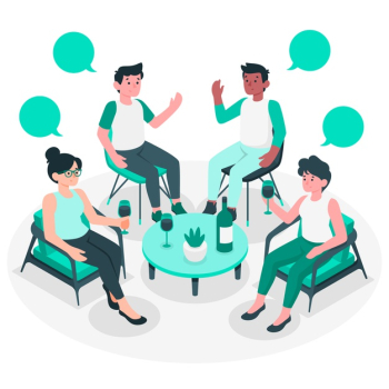 Hang out concept illustration Free Vector Hang out concept illustration Free Vector