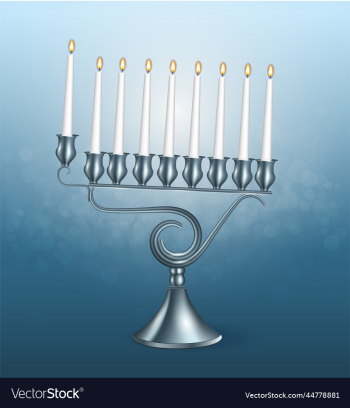 hanukkah menorah with candles isolated on