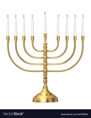 hanukkah menorah with candles isolated on