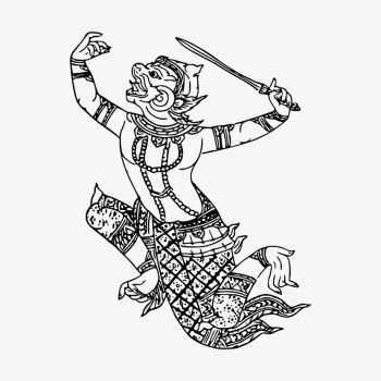 Hanuman clipart, vintage mythical creature | Free Vector - rawpixel Hanuman clipart, vintage mythical creature | Free Vector - rawpixel