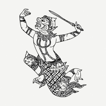 Hanuman drawing, vintage mythical creature | Free PSD - rawpixel Hanuman drawing, vintage mythical creature | Free PSD - rawpixel