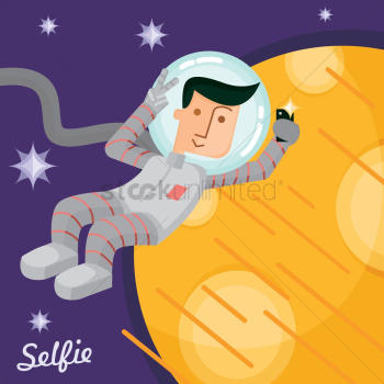 Happy astronaut taking a selfie Happy astronaut taking a selfie
