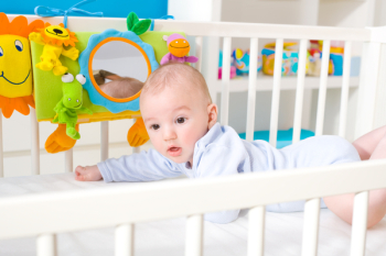 Happy baby on crib Happy baby on crib