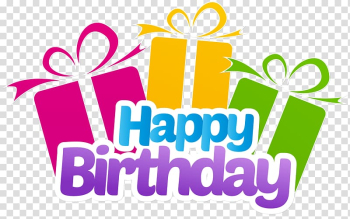 Happy birthday illustration, Birthday cake Gift, Happy Birthday with Gifts transparent background PNG clipart