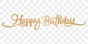 Happy birthday png, gold glittery | Free PNG - rawpixel